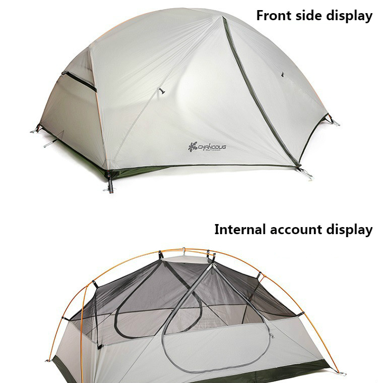 Cheap Goat Tents CHANODUG Outdoor men and women riot rain camping camping tent Oxford cloth 15D silicone light hiking double double tent 1.8KG Tents 